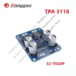 DC 12V-24V 모노 디지털 오디오 전력 증폭기 보드, TPA3118 60W 앰프 모듈 32P 칩 새로운 오리지널 칩