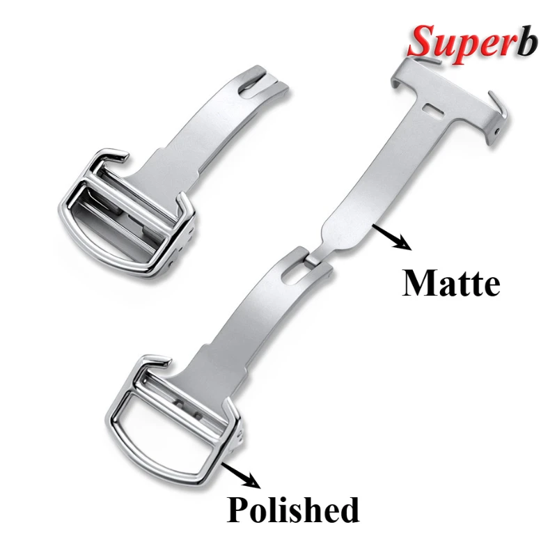 Rvs Horloge Gesp Vervanging 14mm 16mm 18mm Horloge Vouwsluiting voor Cartier Blauwe Ballon Horloge Zilver kleur