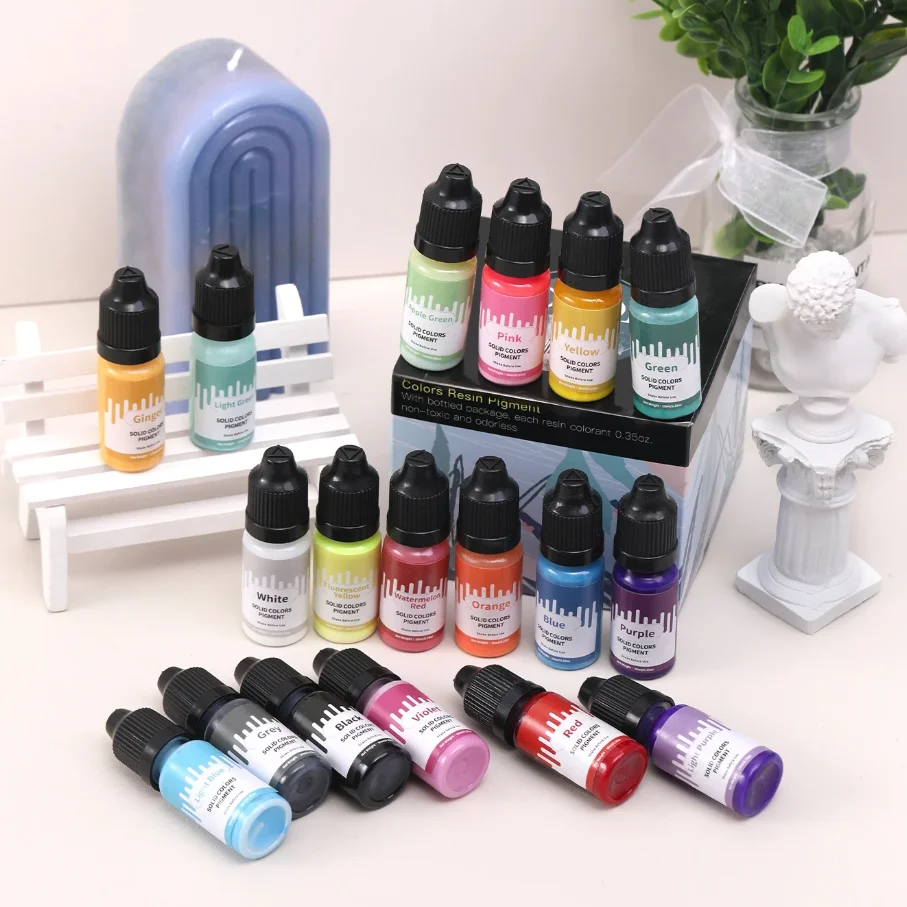 18Colors 10ml Macaron Solid Pastel Color Resin Pigment Oily Liquid Dyeing DIY Epoxy Resin Mold Jewelry Making Tools Accessories