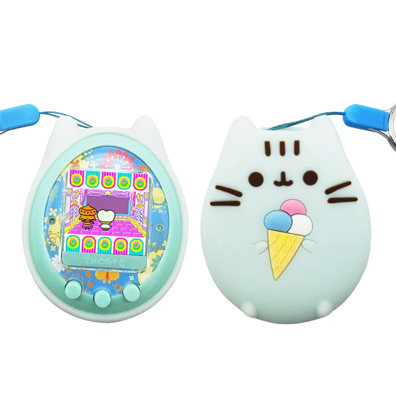 Baby-siliconen hoesje + draagkoord voor Tamagotchi 4U + Mix virtuele interactieve huisdiergamemachine siliconen hoes