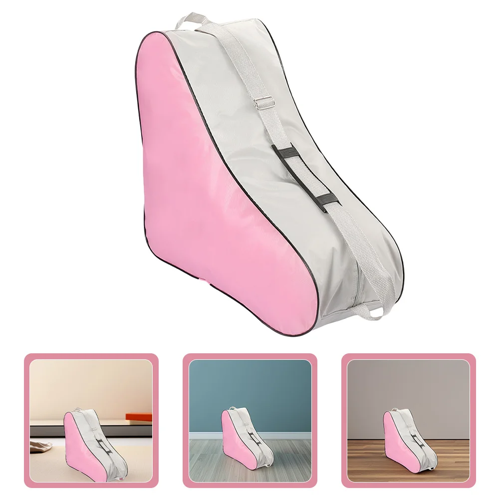 

Stylish Ice Skate Pouch Triangular Shape Roller Inline Skates Bag Heavy Duty Handles Sports Gear Travel Tote Satchel
