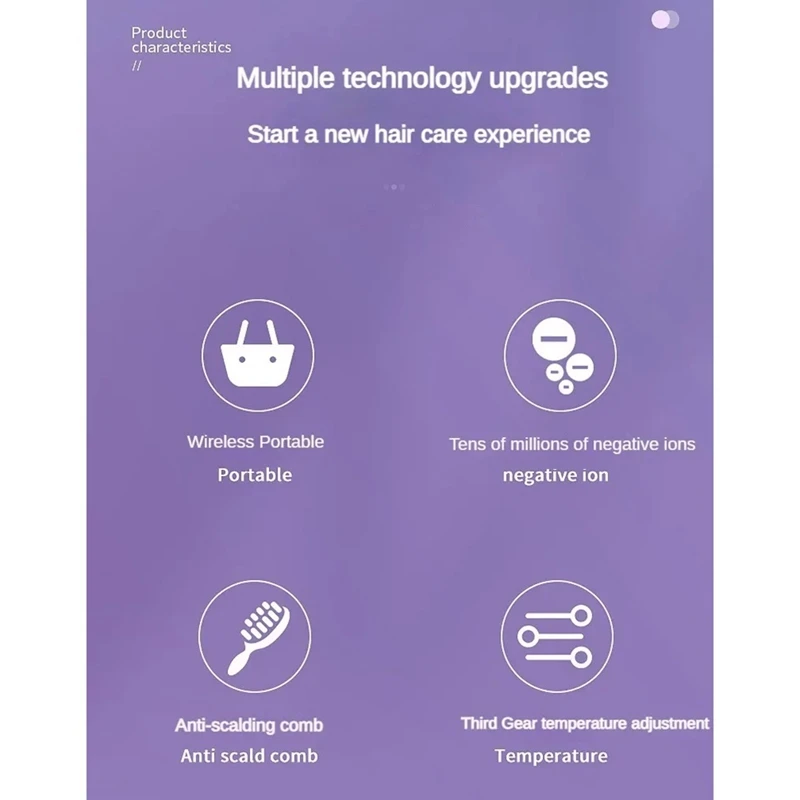 جهاز تنعيم شعر لاسلكي صغير ، مشط ساخن ، فرشاة فرد ، أجهزة تصفيف الشعر ، المنزل