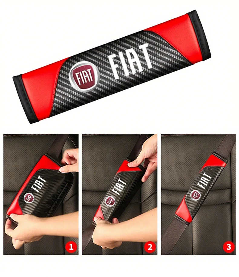 

2 шт. ремней безопасности из натуральной кожи и углеродного волокна, автомобильные аксессуары для FIAT 500 Grande Stilo Freemont Punto Astra
