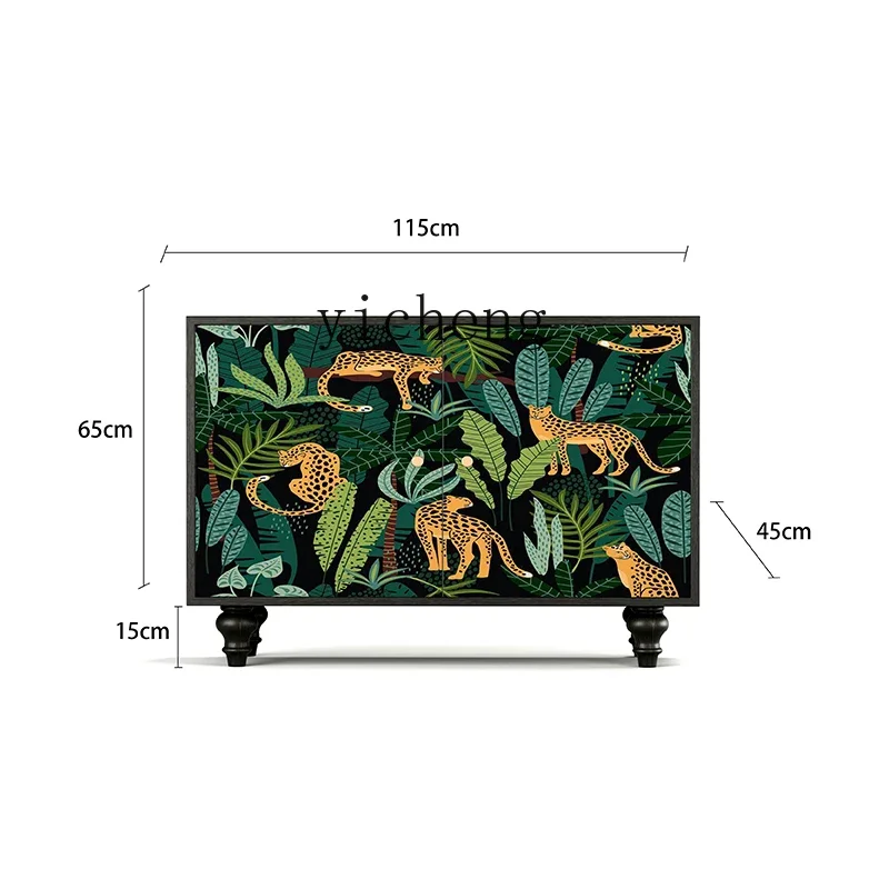 

Retro Entrance Cabinet Modern Light Luxury Home Cabinet Restaurant Sideboard Cabinet