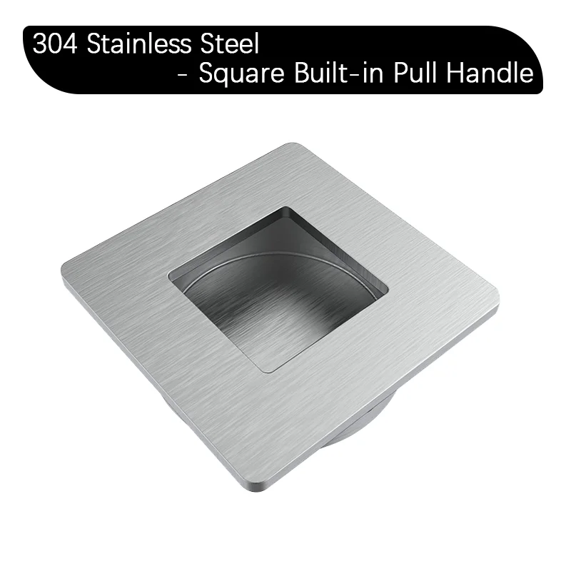 1pcs 304 Stainless Steel Square Built-in Door Handle, Concealed Cabinet Door Hidden Handle, Embedded Drawer Pull