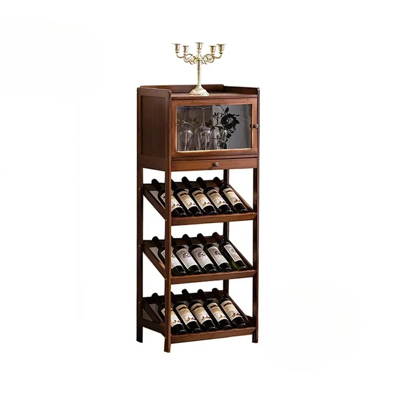 European Floor Bar Cabinet Wine Rack Hotel Restaurant Storage Display Shelf Living Room Wine Bottle Holder Meuble Home Furniture