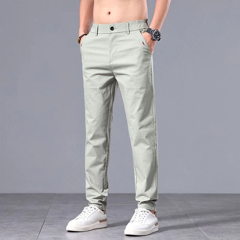 

2026 Spring Hot Sale New Men Thin Breathable Business Casual Pants Male Versatile Straight Narrow Leg High Quality Trousers