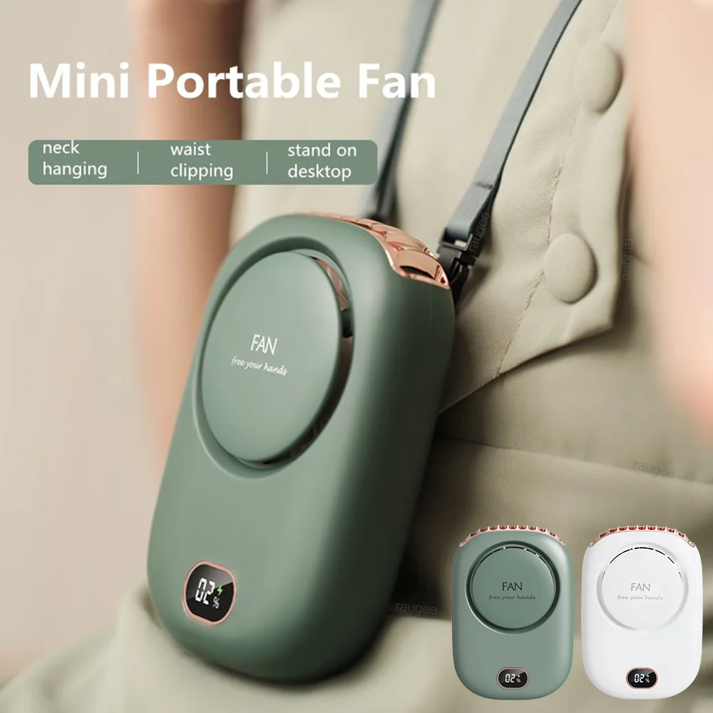 

Портативный подвесной вентилятор для шеи, мини-вентилятор с зажимом на талии, USB-аккумуляторная батарея, охлаждающие вентиляторы для кемпинга, спорта, путешествий, 3 скорости