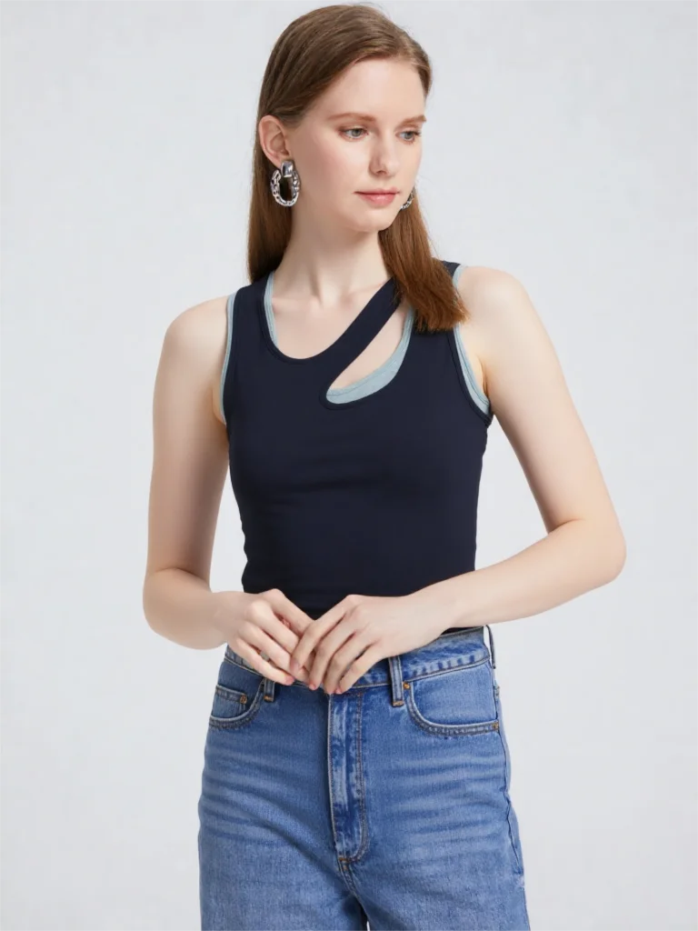 2026 Summer Purple Layered Hollow Out Cami Women Built-in Bra Sleeveless Y2K Slim Top