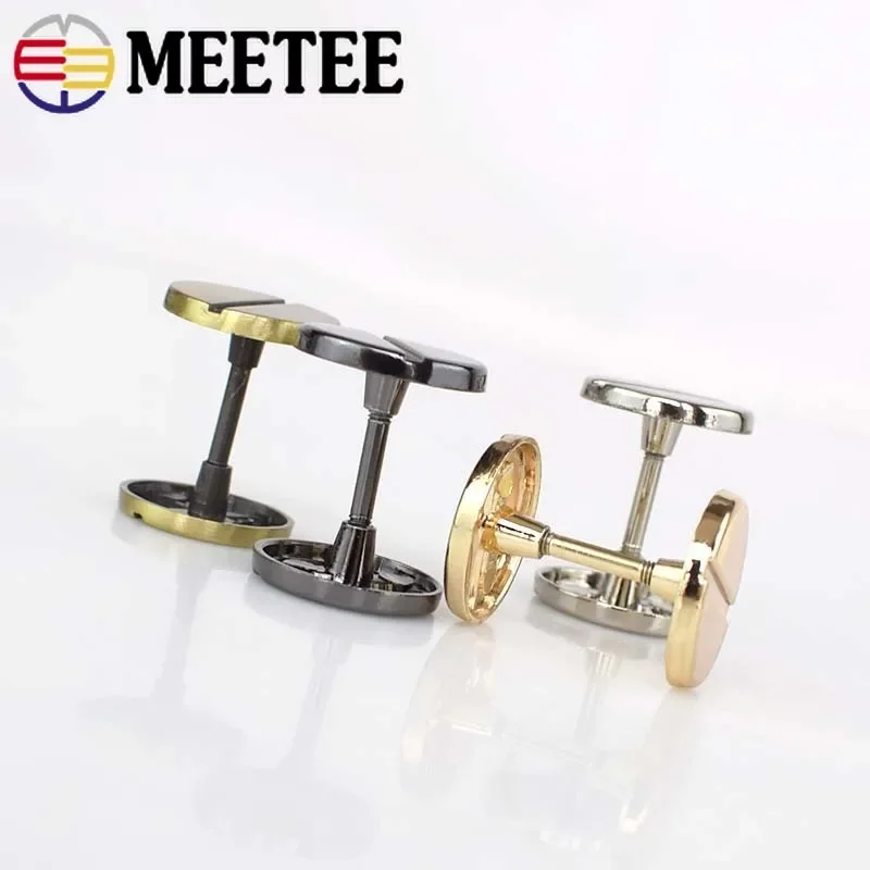 4pcs Meetee 20/26/34/39/48mm Metal Wheel Buckle Strap Belt DIY Luggage Bag Part Hardware Accessories With Screws Buckles H6-1