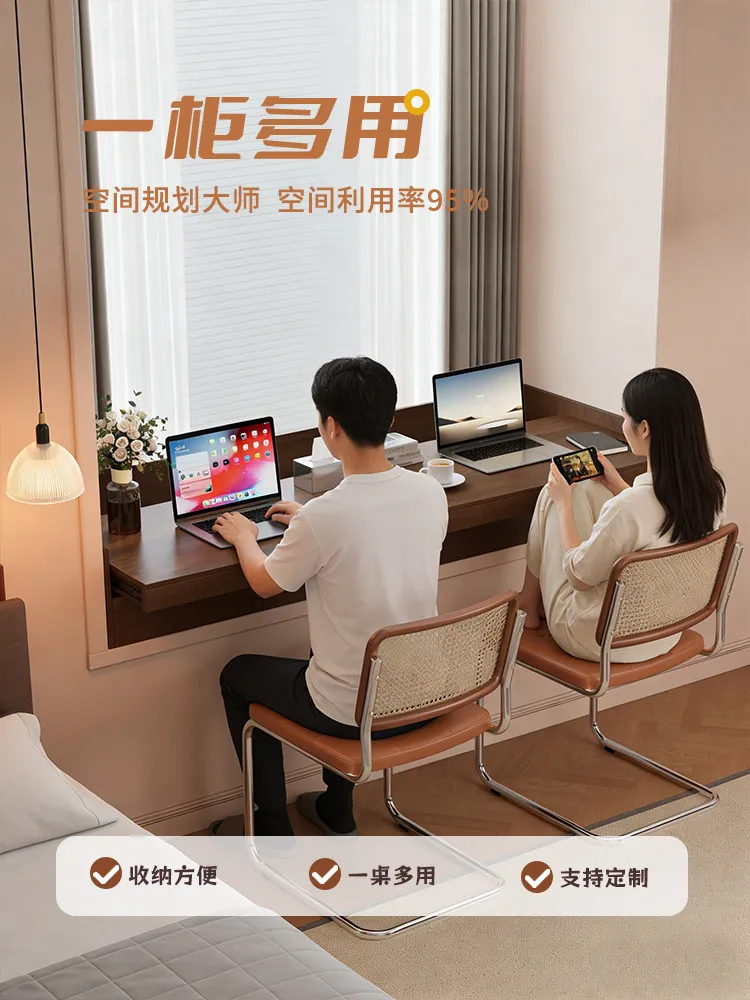 PYH bay window retractable desk special storage cabinet transformation new pull-out solid wood bedroom drawer