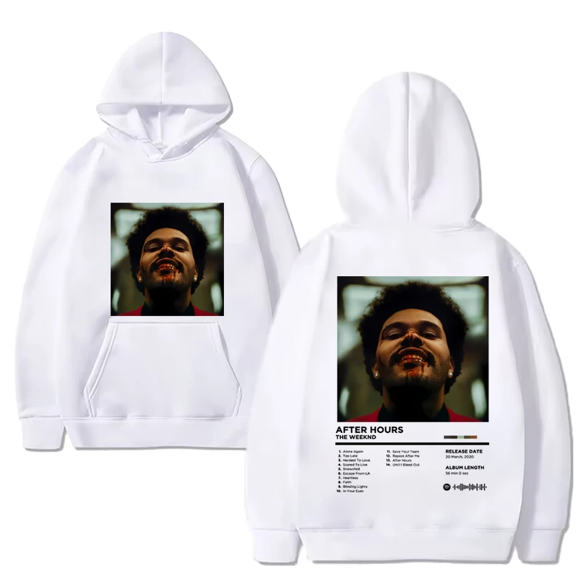 Gorąca sprzedaż The Weeknd music Album Cover Graphics Hoodie Men Women vintage hip hop streetwear Unisex Fleece Long sleeve Sweatshirt