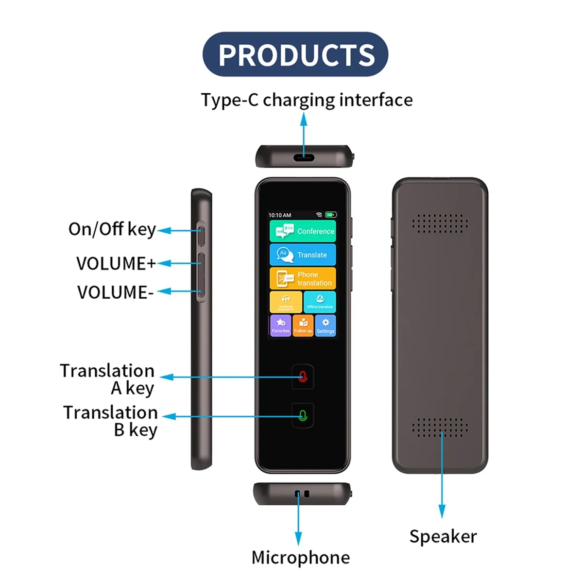 AD41-Новая интеллектуальная машина для перевода речи M10, интеллектуальный голосовой переводчик для поездок за границу, бизнеса