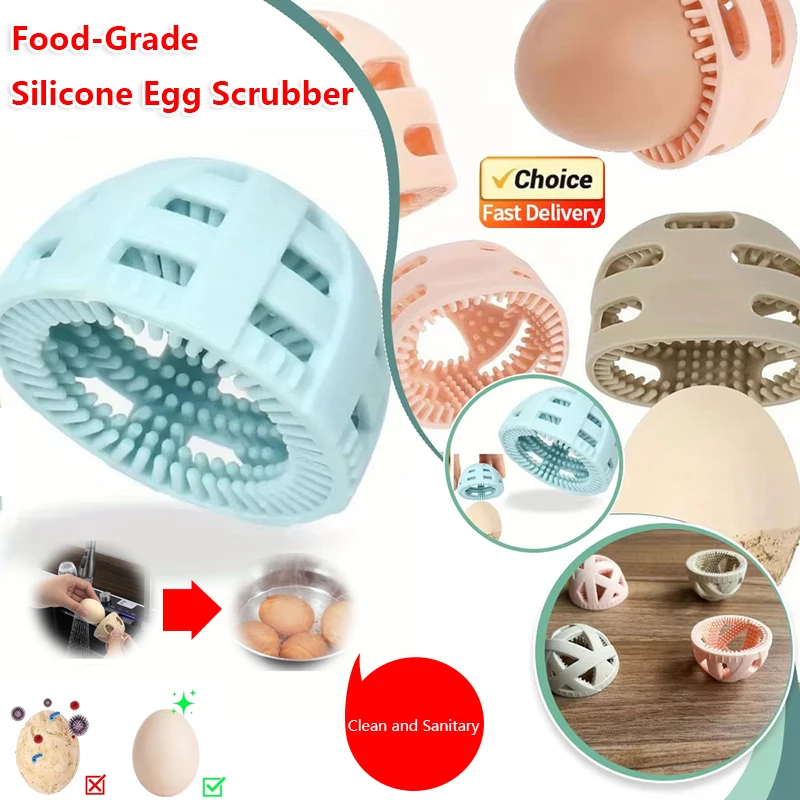 Silicone Egg Washing Brush Specialized Egg Cleaner Tool Flexible Food Grade Scrubber for Farm Fresh Eggs Kitchen Use