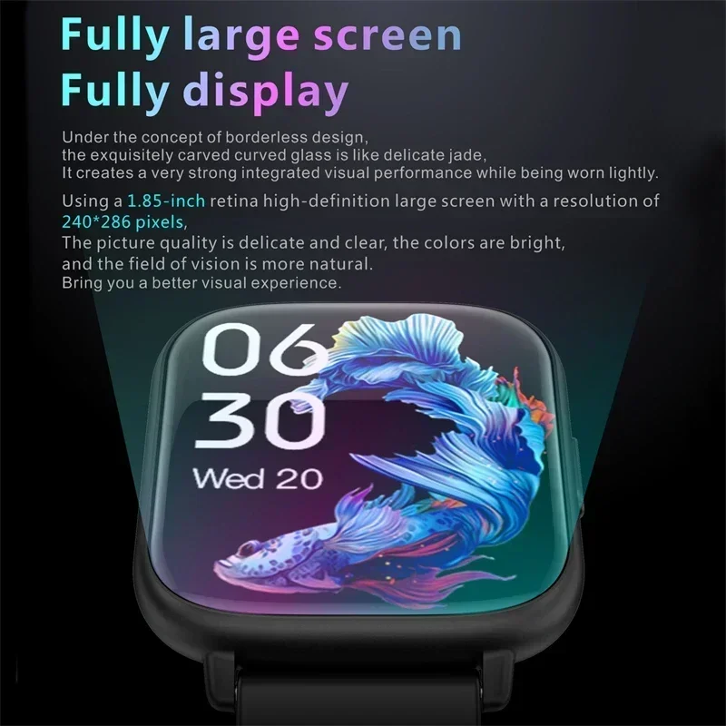 Xiaomi New 1.85 Inch Smart Watch Men Body Temperature Full Touch Screen Smartwatch Women Accurate Oxygen Monitor Clock PK P8