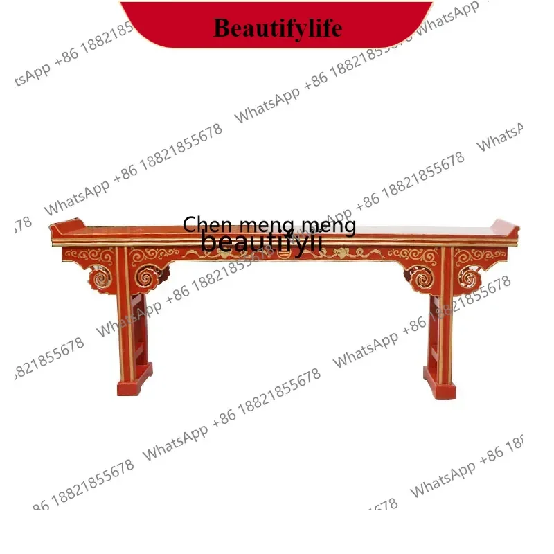 G153 New Chinese Style Hallway Incense Burner Table Antique Warped Head Middle Hall Buddha Shrine Home God of Wealth Table