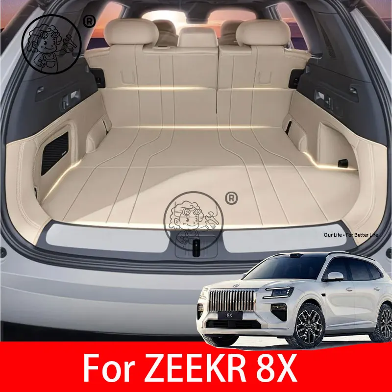

For ZEEKR 8X 2026 2027 5SEATS Leather Trunk Cushion Automotive Modification Supplies Scratch-resistant Wear-resistant trunk mat