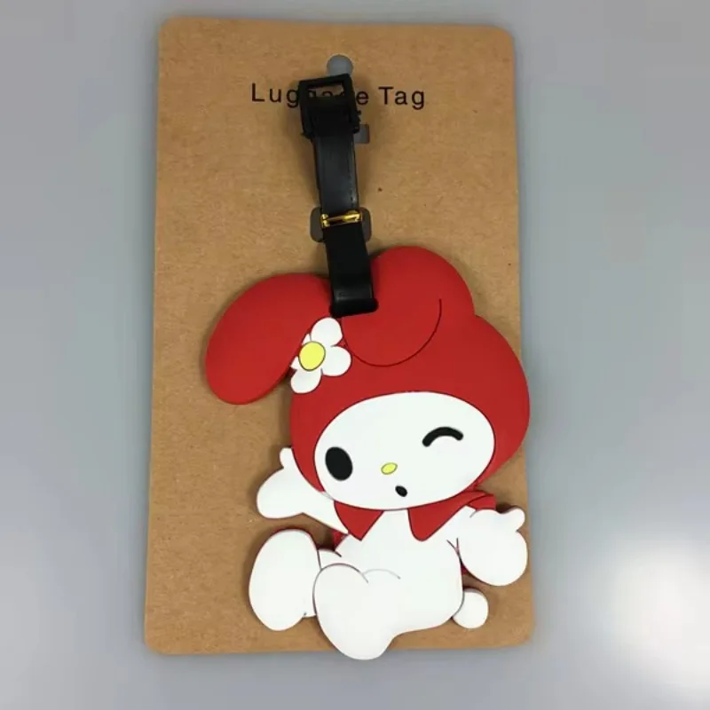 Kawaii Cinnamoroll Luggage Label Anime Sanrio Kuromi Melody Hello Kitty Luggage Tag Suitcase ID Address Holder Baggage Boarding