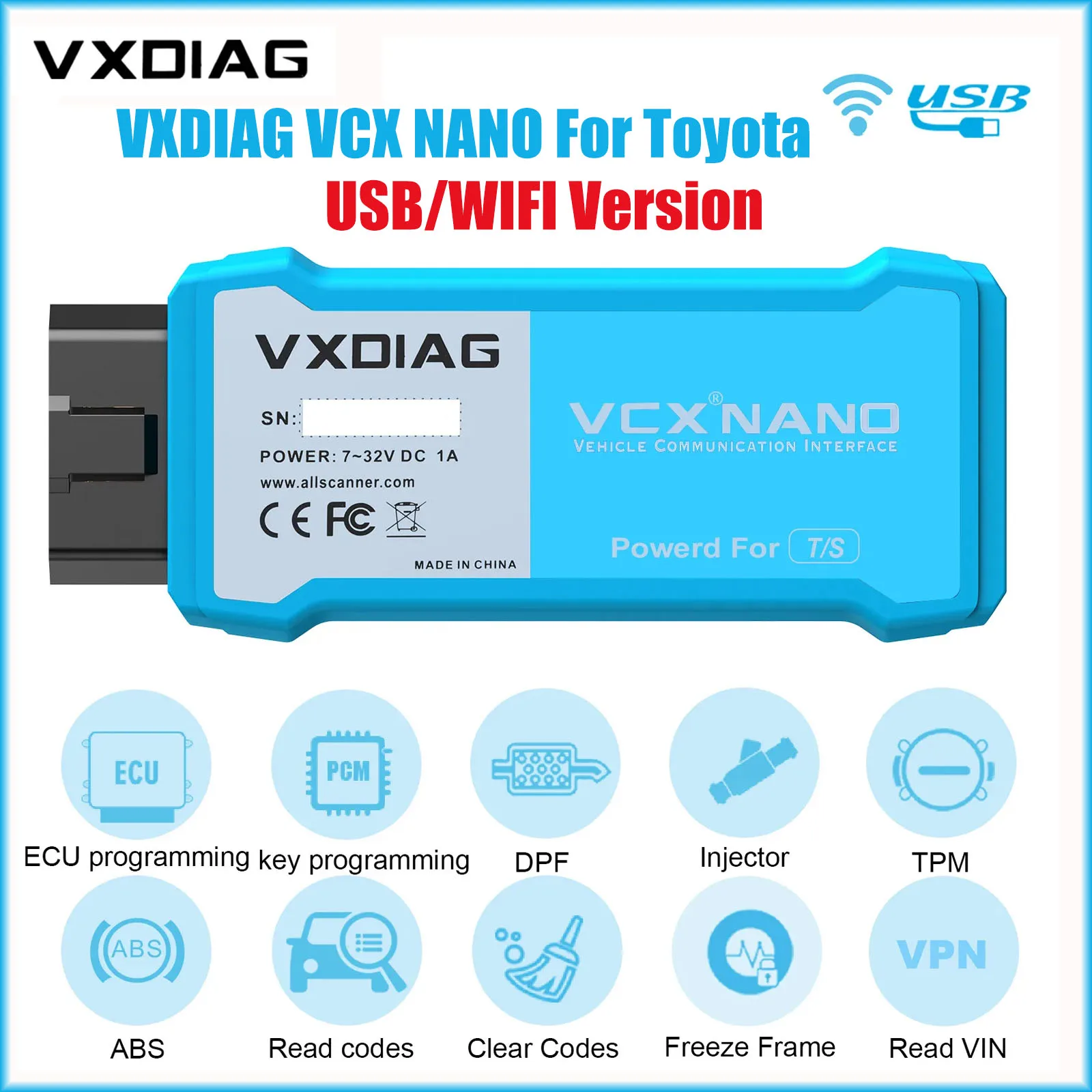 VXDIAG VCX NANO For Toyota with SAE J2534 ECU Programming For Lexus Auto Diagnostic Tools ECU Coding OBD2 Scanner Code Reader