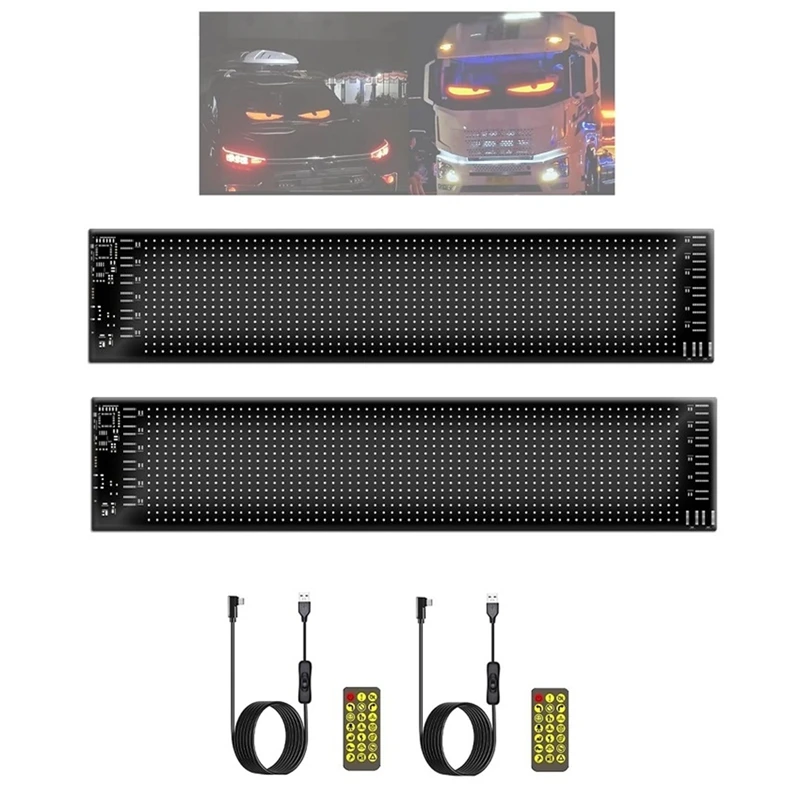 Truck LED Eyes Light, Colorful Eye Lamp Soft Screen For Car Windows, Programmable Flexible LED Screen APP Remote