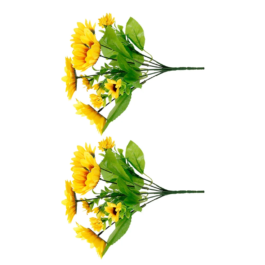

2Pcs Artificial Sunflower 7 Heads Simulation Sunflower Bouquet Rustic Home Wedding Party Decoration Flower Arrangement Supplies