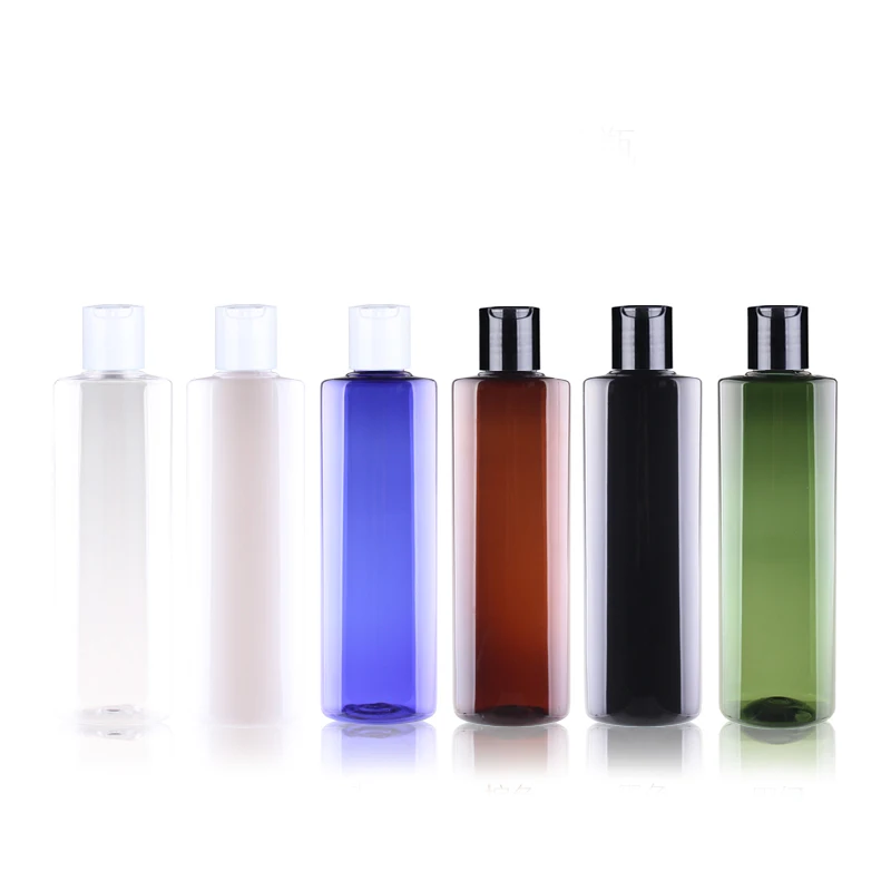 20pcs 100ml 120ml PET Bottle With Press Lid 150ml 200ml Lotion Refillable Bottles 250ml 500ml Empty Plastic Bottle Makeup QY3401