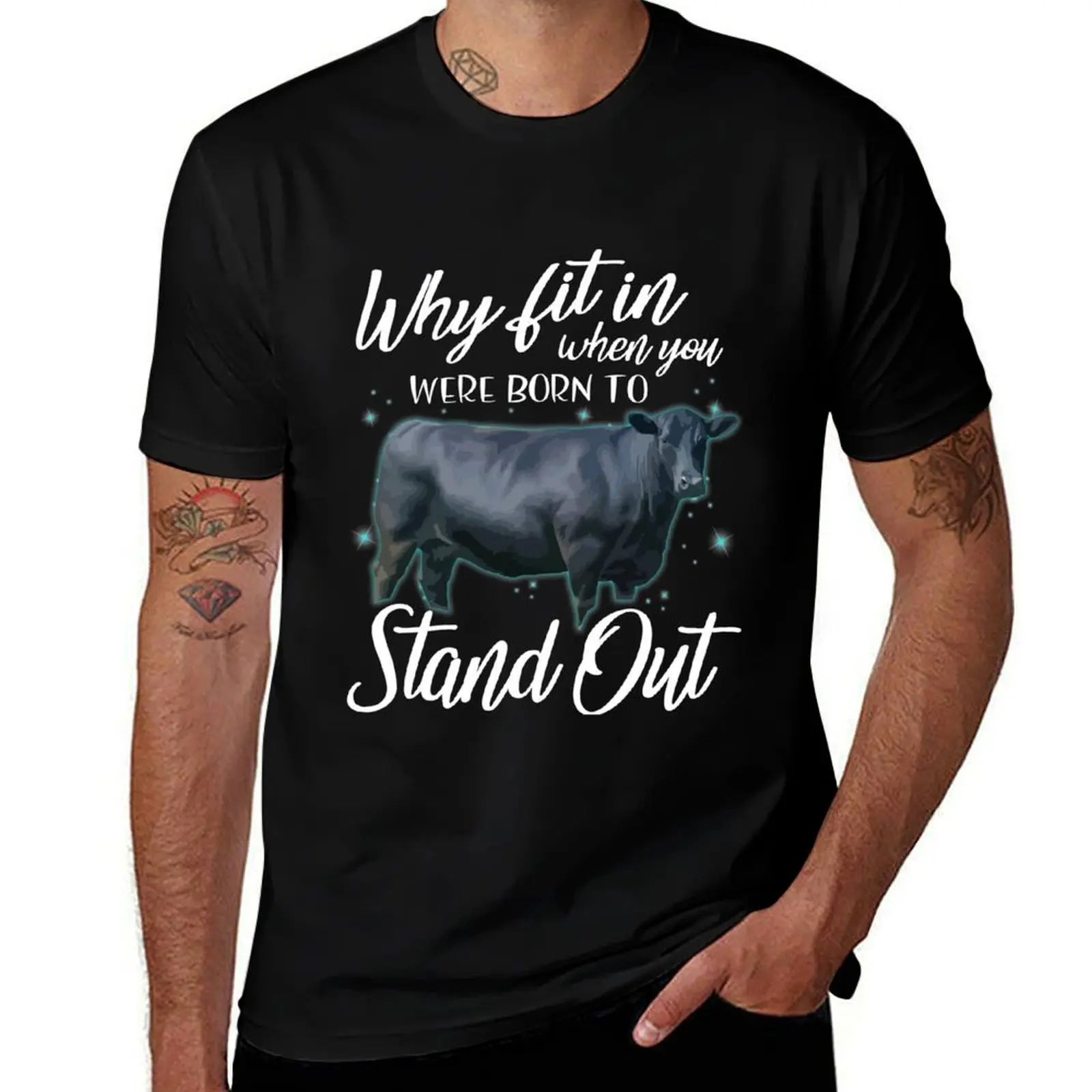 

Why fit in when you were born to stand out Angus cattle T-Shirt t shirts for man cotton soft cotton t shirts man 100% T-Shirt