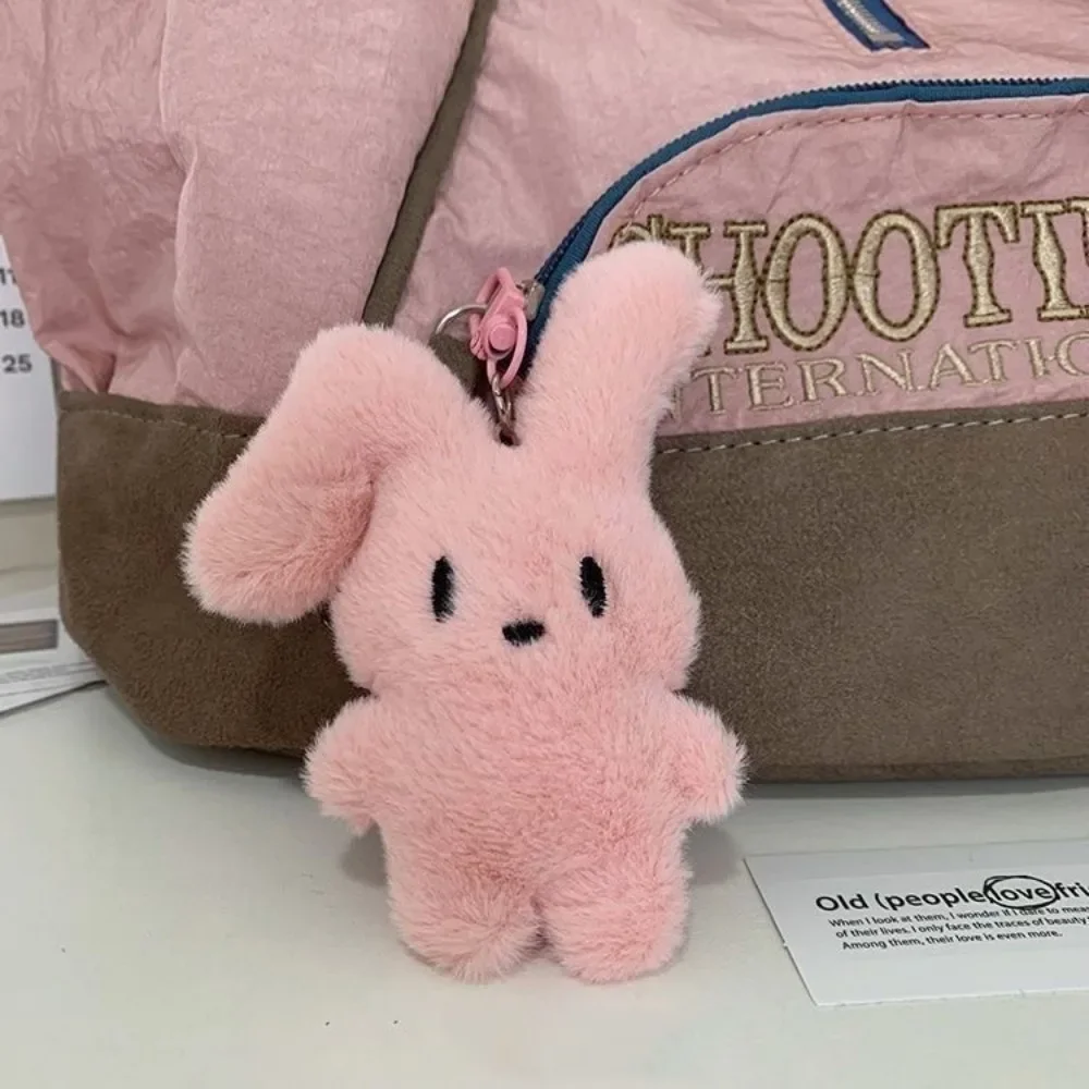 New Sweet Pink Plush Rabbit Keychains Y2K Creative Stuffed Animal Toy Car Backpack Ornament Personality Doll Pendantd Key Chains