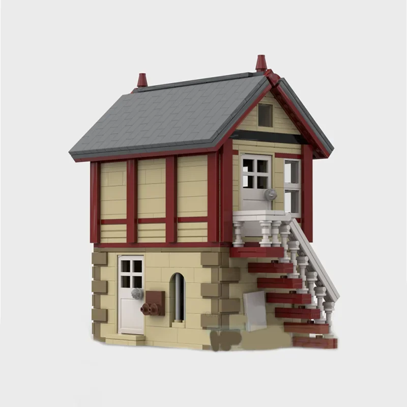 Street view modelo moc tijolos de construção caixa sinal ferroviária britânica acessórios tecnologia blocos presentes brinquedos natal montagem diy