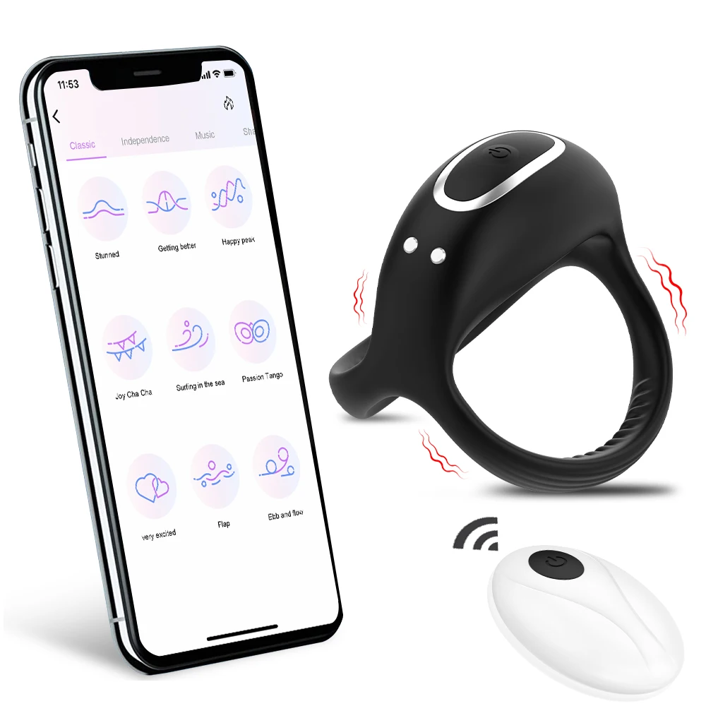 Penis Cock Ring Vibrator Male Delay Trainer Ejaculation Massager Wireless Remote Cockring Sleeve Sex Toys for Men Adults