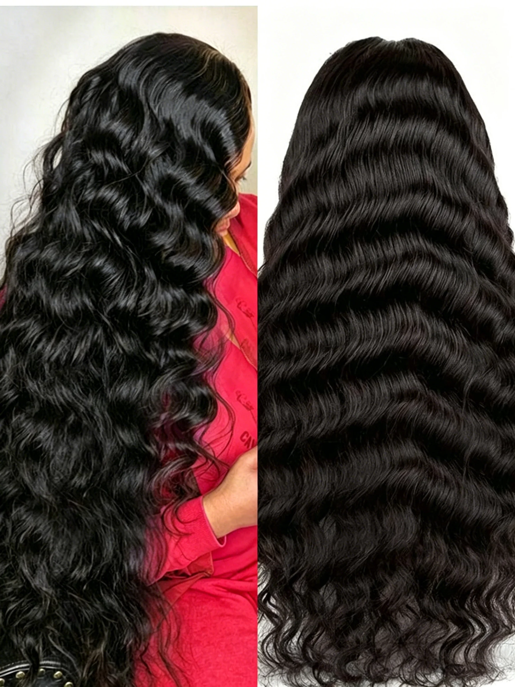 250% Dichte 13x6 HD Lace Frontal Perücke, lockiges, tief gewelltes brasilianisches Echthaar, vorgezupft, 30-42 Zoll, 13x4 für schwarze Frauen