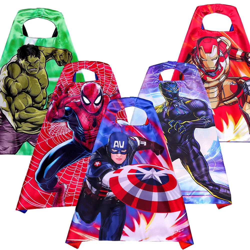 Anime Children Cape Digital Printing with Mask Superhero Sets Children Birthday Party Cosplay Dress for Kids