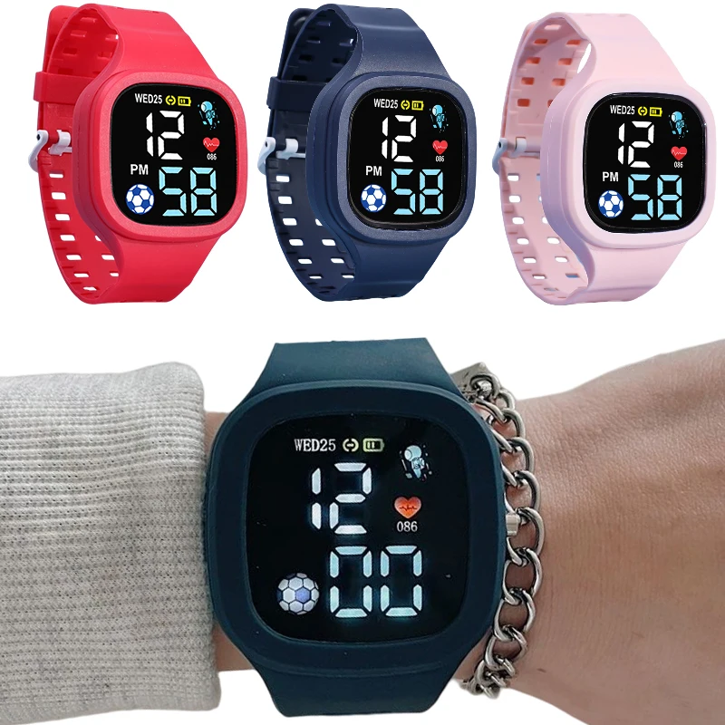 Esporte eletrônico relógios de pulso digitais para crianças à prova dwaterproof água moda inteligente crianças led dial relógios meninas meninos estudante relógio