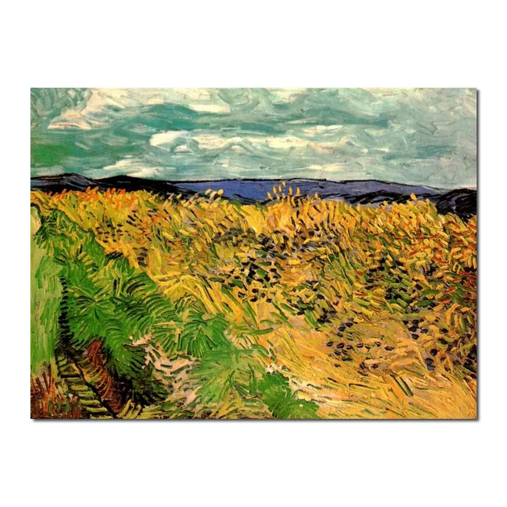 

Hand Painted Canvas Oil Paintings Vincent Van Gogh Art Reproduction Wheat Field with Cornflowers High Quality Home Decor