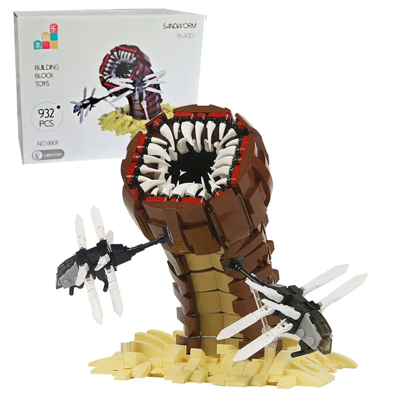 

932PCS Creative Movie Dune Sandworms Sipunculid Building Blocks Ornithopter Assemble Bricks Toys Gift For Children Kids