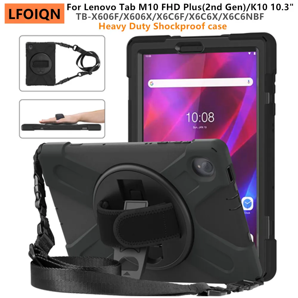 LFOIQN Kinder-Schutzhülle für Lenovo Tab M10 FHD Plus 10,3" TB-X606F X606X X606L Tab K10 10,3" TB-X6C6F X6C6X N Tablet-Standhülle