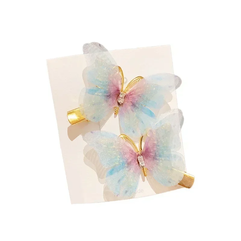 1/2pcs/Set Colorful Butterfly Hairpins Girls Hair Clips Barrette for Women Sweet Hair Ornament Headwear Hair Accessories Fashion