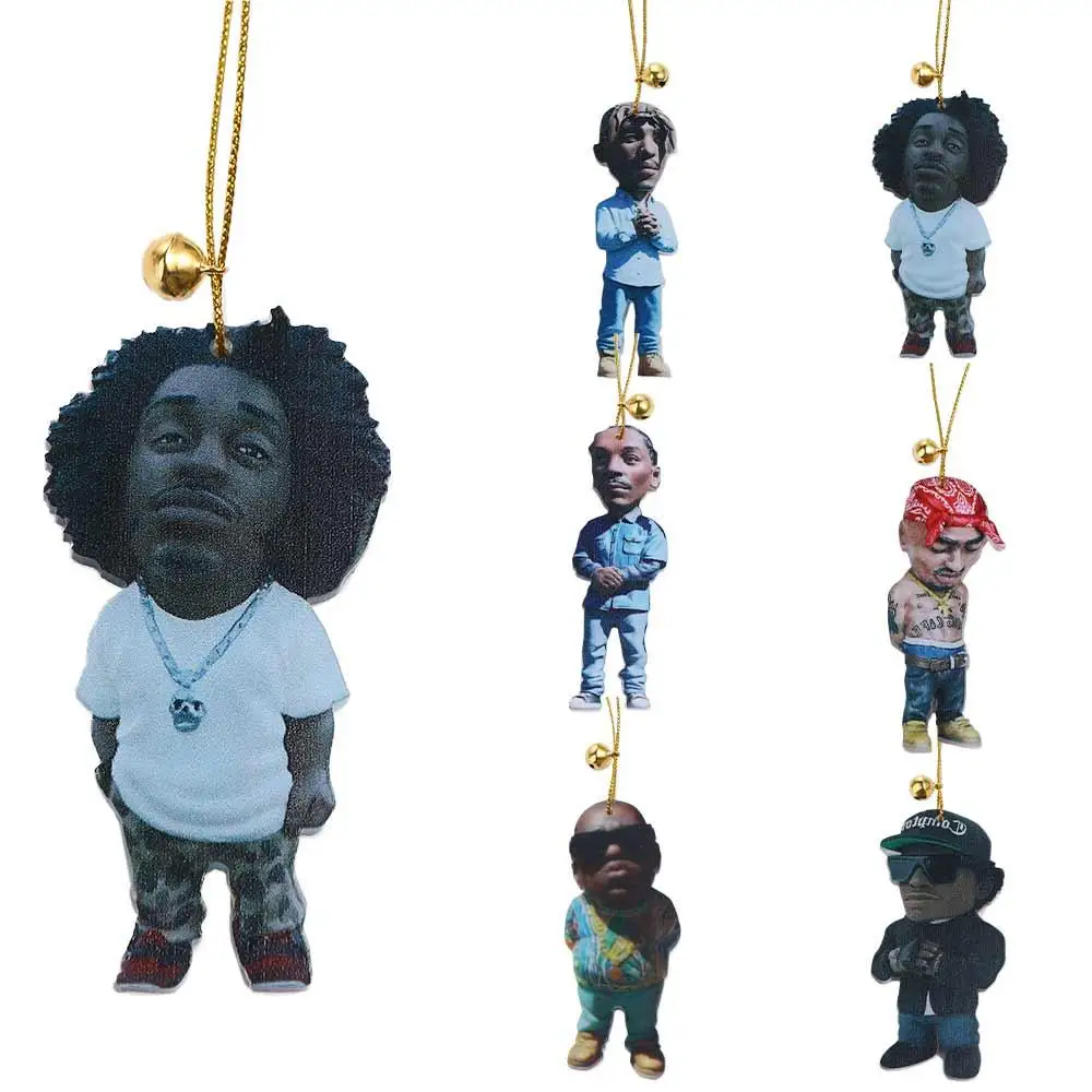 Creative Acrylic Rapper Keychain Classic Posture Pendant Key Ring Bag Car  Hanging Ornament for Men Jewelry Accessories