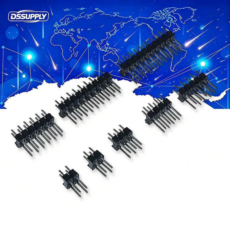 10PCS 2.54mm Double Row Male 2~40P Breakaway PCB Board Pin Header Connector Strip Pinheader 2*2/3/4/6/8/10/20/40-Pin For Arduino