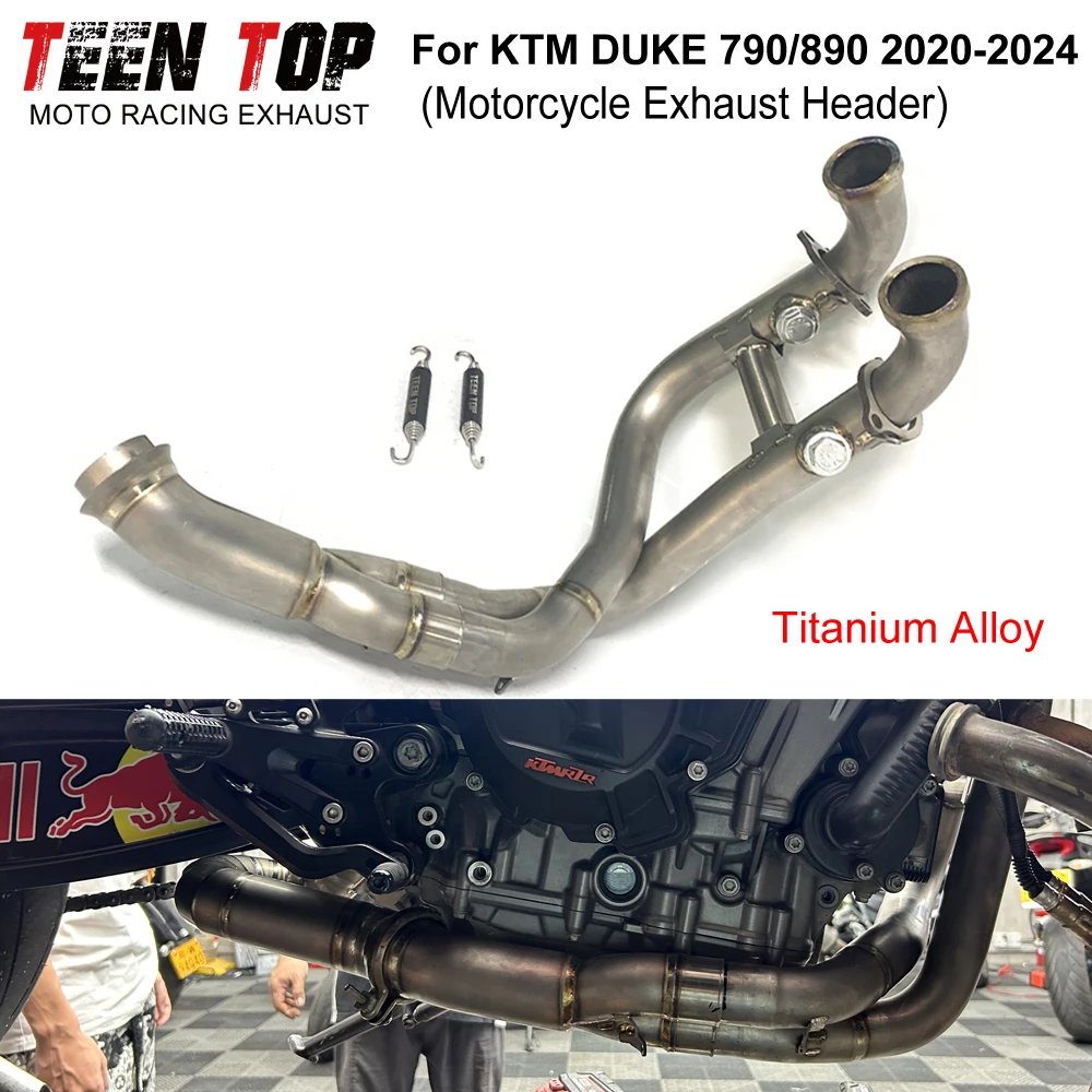 For KTM DUKE 790 Exhaust Header Front Link Pipe Titanium Alloy Exhaust Elbow Motorcycle Connection Pipe Duke 890 790 2020-2024
