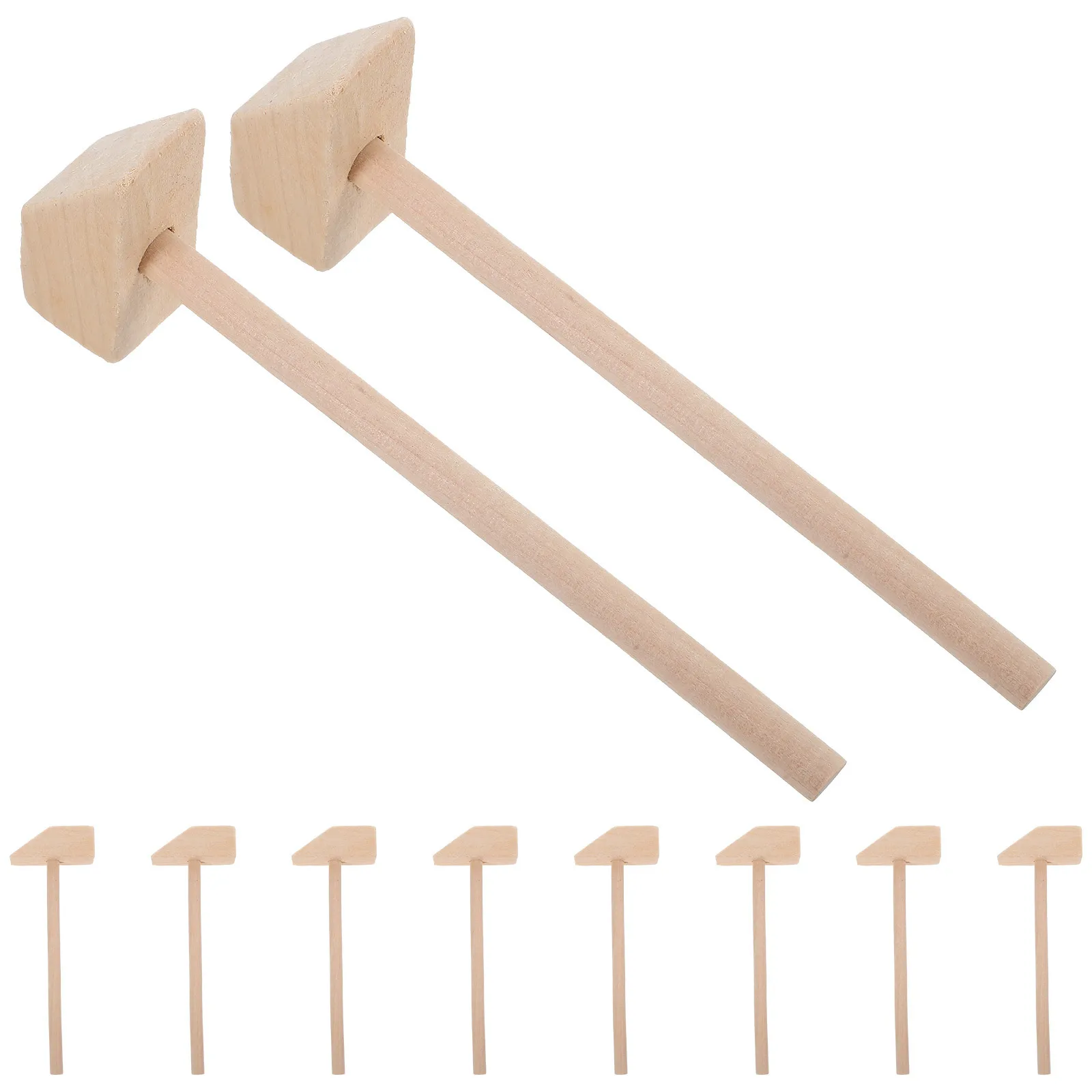10 قطعة مطرقة خشبية مطرقة صغيرة للأطفال خفيفة الوزن مطرقة صغيرة محمولة مطارق خشبية كتل أدوات الفصول الدراسية