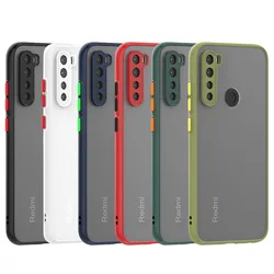 Skin Feel Matte Silicone Phone Case For Xiaomi Redmi Note 8 9 9s 9t 10 10s 11 11s Pro 4G Contrast button Shockproof Cover Cases
