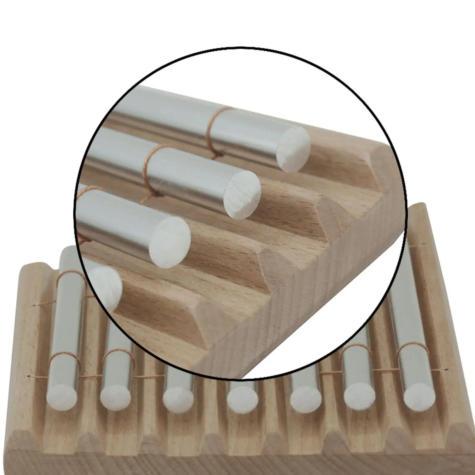 Hand Chimes Instrument 7-tone Wood Chime Bell Percussion Music Instrument for Yoga Meditation Teaching
