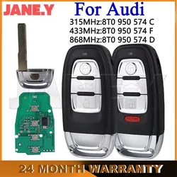 Half Remote Control Key Fob For Audi Q5 A4 A4L A5 A6 A7 A8 Auto Smart Car Key 754C/F/D Promixity Card ID46 315MHz/433MHZ/868MHZ