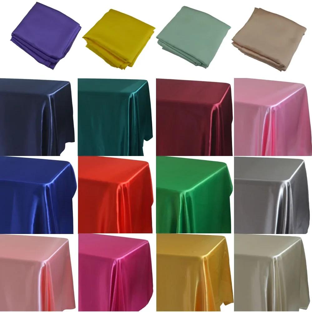 

Elegant Satin Rectangle Tablecloth Perfect for Wedding Mariage Party Decoration Christmas Birthday BabyShower Dining Table Cloth