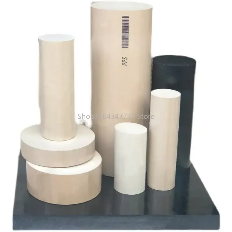 Natural Color/Black PPS Rod, Heat-Resistant Natural Color PPS Plastic Round Rod, Polyphenylene Sulfide Plate