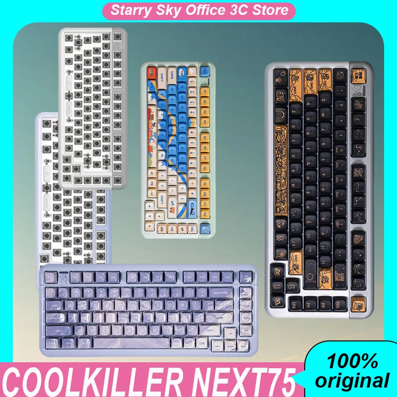 Coolkiller Next75 Mechanical Keyboard Wireless Aluminium Alloy Magnetic Shaft Hot Plug Rgb Customized Gaming Keyboard Laptops