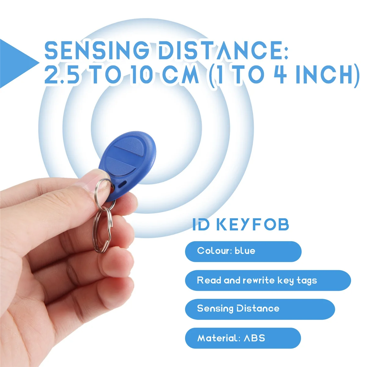 

A66I 50 PCS Writable 125KHz RFID Key Fob Proximity ID Card Token Tag Rewritable T5577 Universal