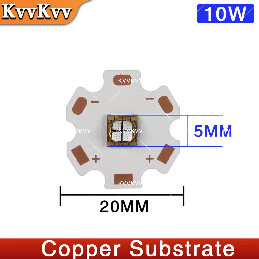 10W LED 5050 365nm 370nm 380nm 385nm 400nm 395nm 410nm UV Lampada viola con 20MM PCB Perline fai da te Sorgente luminosa in ceramica ad alta potenza