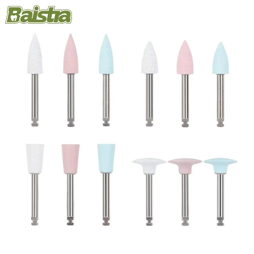 10/12 Pcs/Bag Dental Silicone Polishing Shank Diameter 2.35mm for Contra Angle Handpiece 135℃ Autoclavable